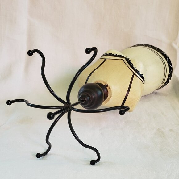 Standing Victorian Mannequin Black & White Pedestal Jewelry Holder 14 Inch Tall - Picture 8 of 9